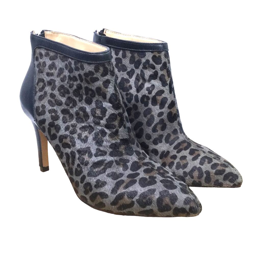 Adrienne Vittadini Mob Wife Indie Sleaze Calf Hair Leopard Ankle Bootie 7.5M